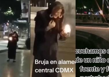VIDEO | Captan a supuesta bruja deambulando por las calles del centro de la CDMX