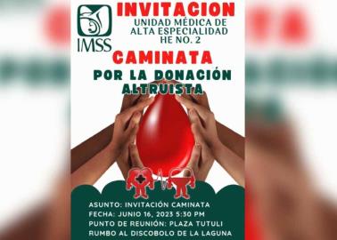 IMSS invita a la caminata por el Día Mundial del Donante de Sangre