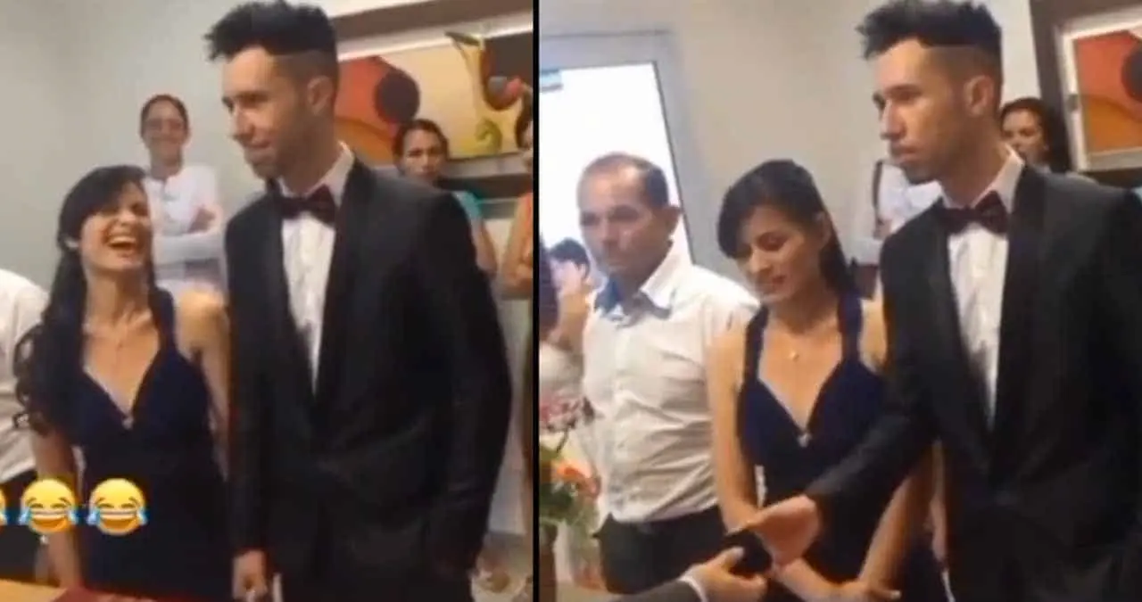 VIDEO | Boda civil es cancelada por una broma de la novia
