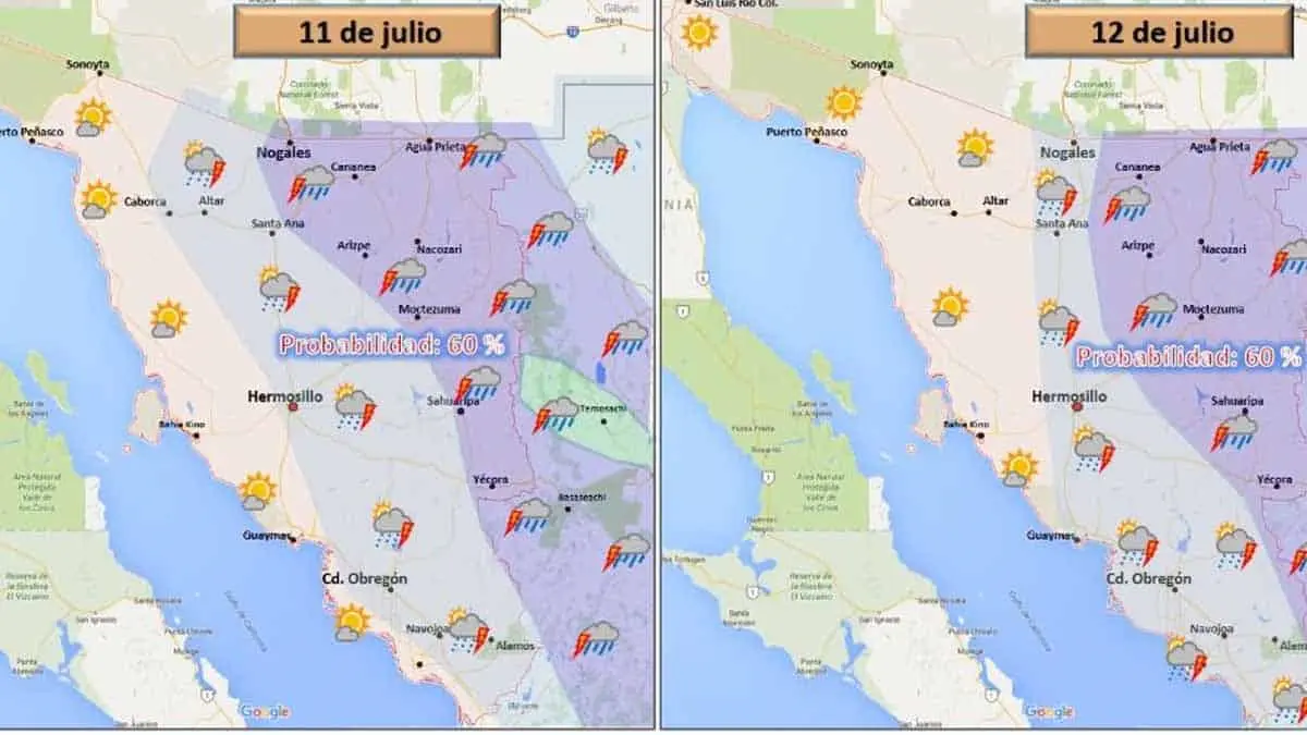 Clima en Sonora. Habrá lluvias, pero también calor