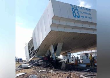 Muere un hombre tras colapso de caseta de cobro  de El Hongo, en la autopista Tecate-Mexicali