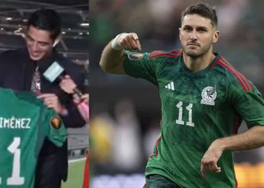 COPA ORO. Santiago Giménez regala playera a narrador de su golazo