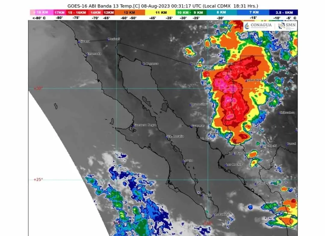 Clima Sonora. Se esperan lluvias para esta tarde noche de lunes