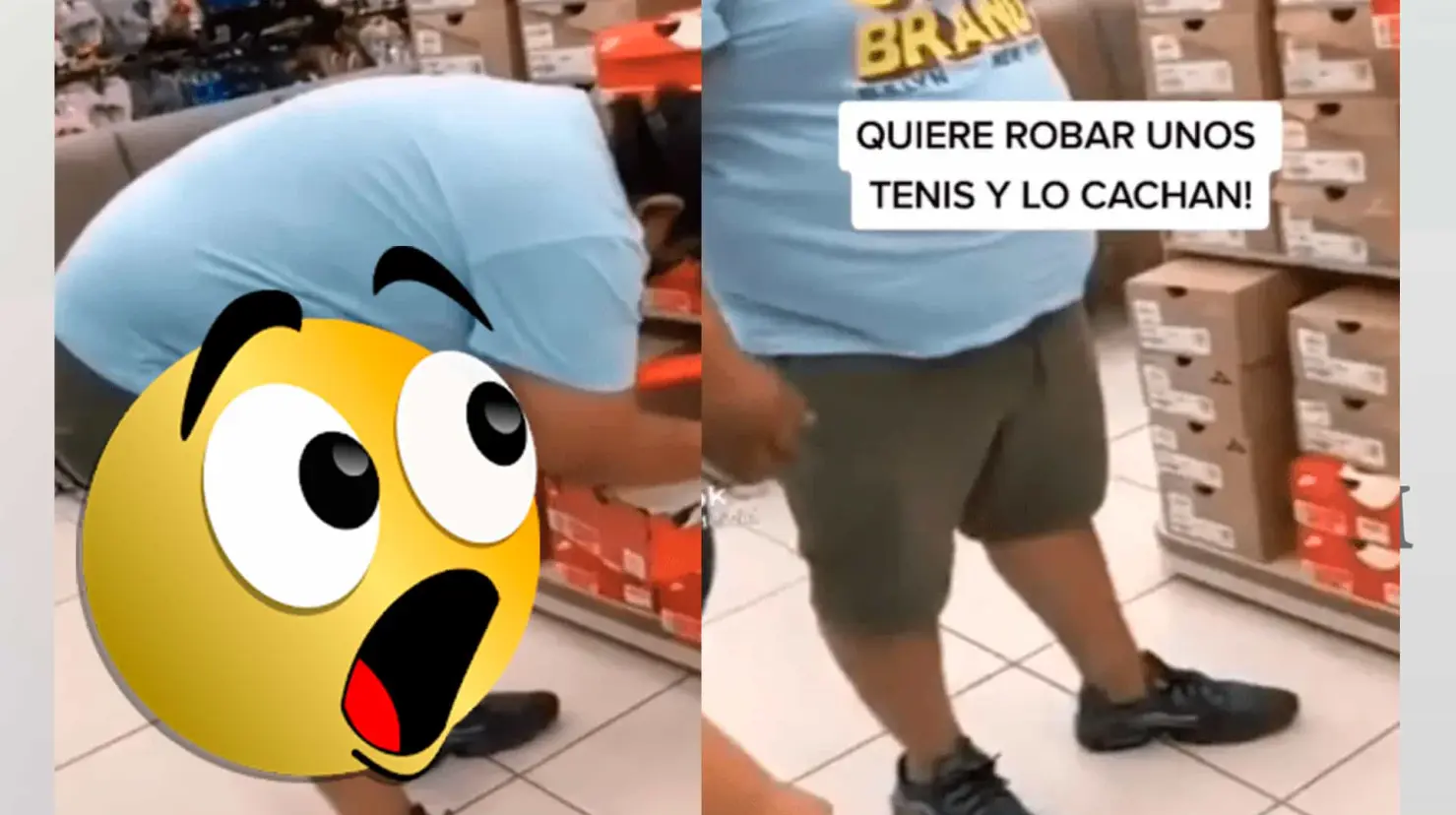 Hombre cambia tenis viejos por unos nuevos en tienda Coppel, ¿Lo descubren?