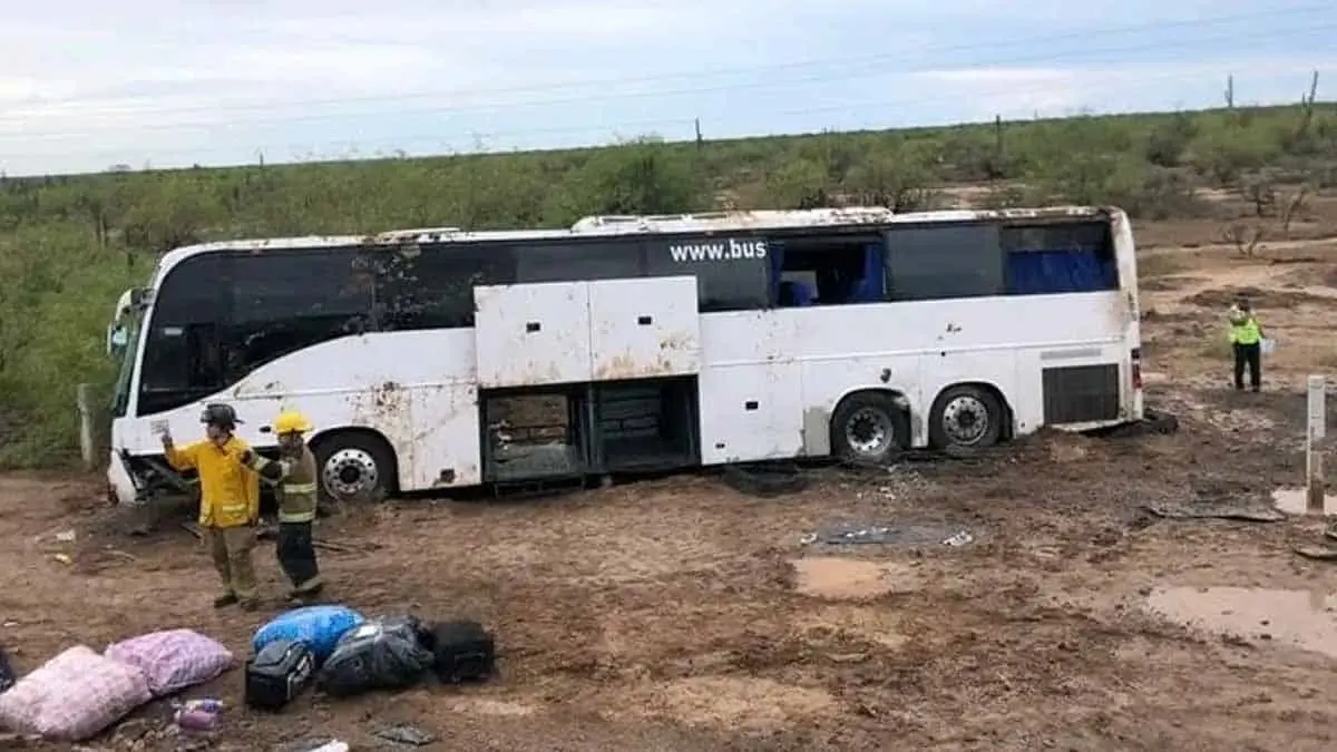 Autobús sufre accidente en el tramo Obregón-Guaymas