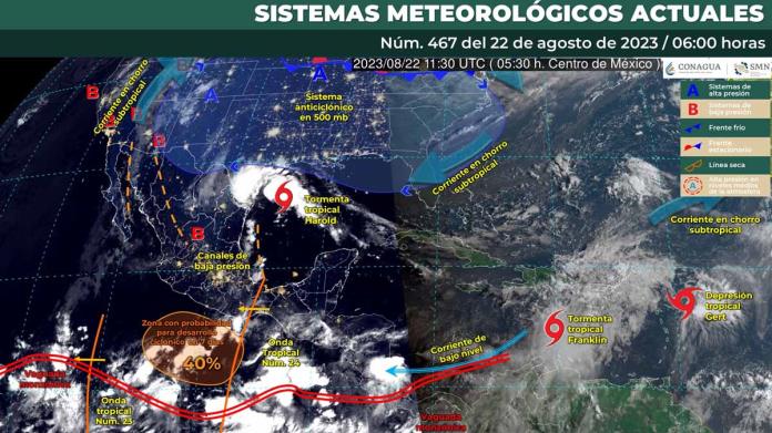 Tormenta tropical “Harold” impactará hoy en México; estos serán los estados más afectados Tormenta tropical “Harold” impactará hoy en México; estos serán los estados más afectados