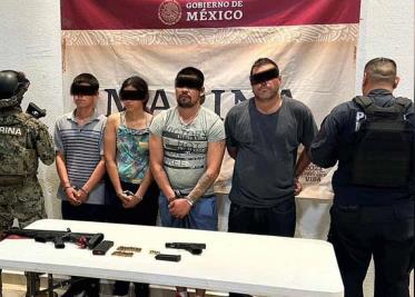 "Caen" en Guaymas 4 personas con armas y auto robado "Caen" en Guaymas 4 personas con armas y auto robado