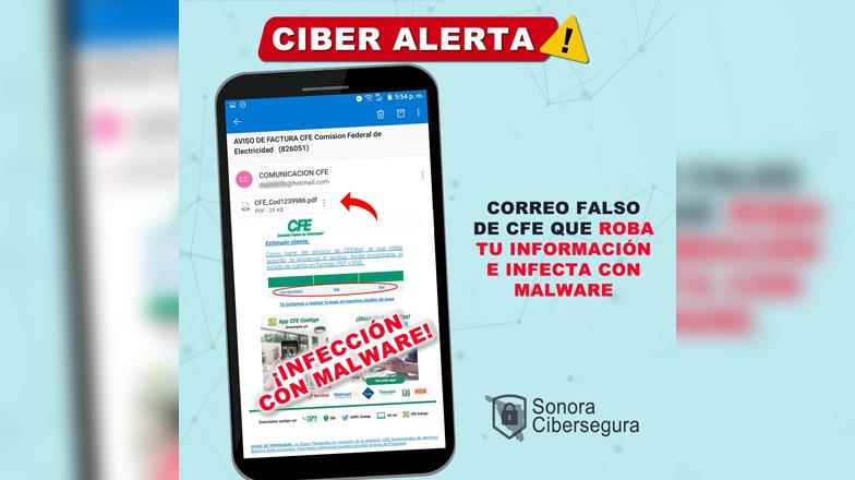 CFE: alertan de correo falso que roba información, ya hay afectados en Sonora CFE: alertan de correo falso que roba información, ya hay afectados en Sonora