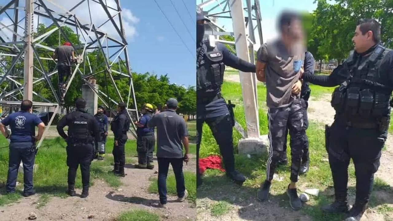 Hombre intentó quitarse la vida en la Torre Eléctrica en Sinaloa