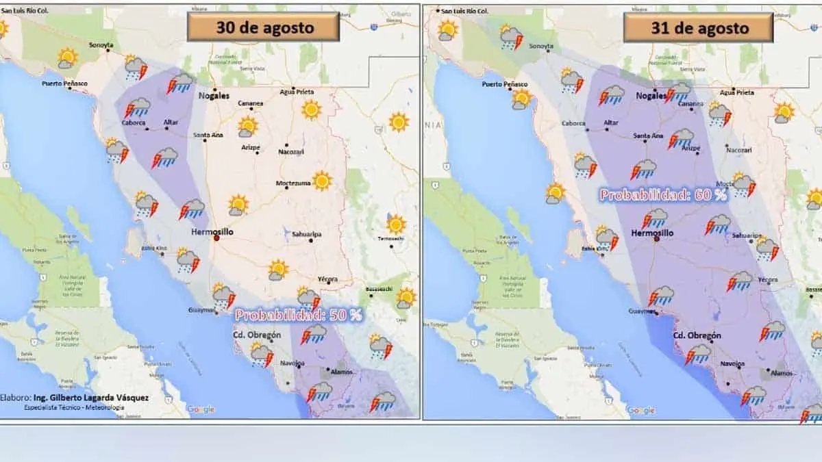 Clima en Sonora: presencia de lluvias ayudará a bajar las temperaturas