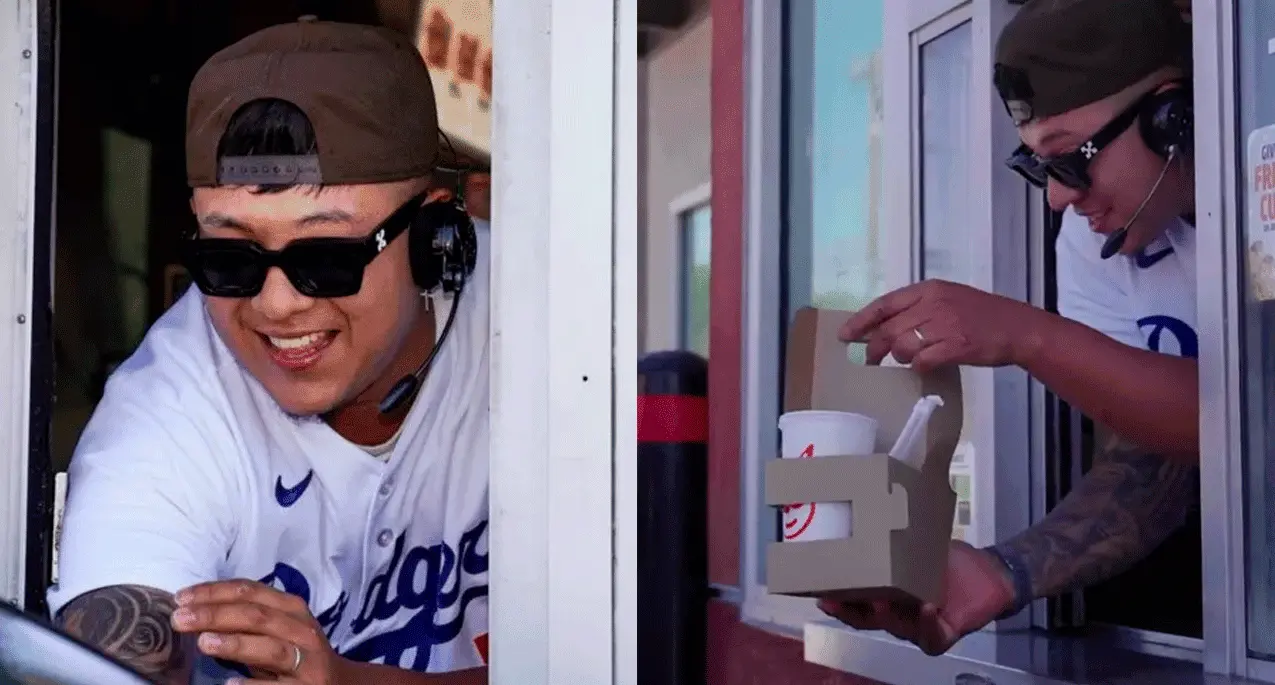 MLB: Julio Urías les reparte comida a sus fanáticos para una noble causa