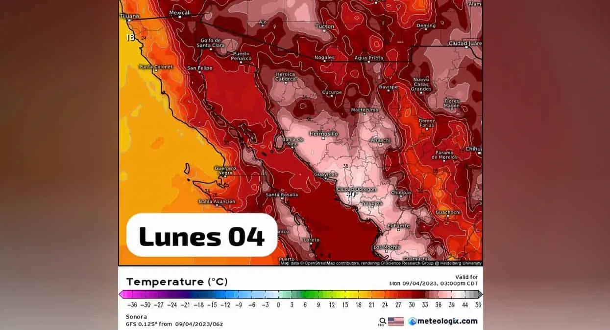 Clima Sonora: se prevé un aumento en las temperaturas por encima de los 42°C