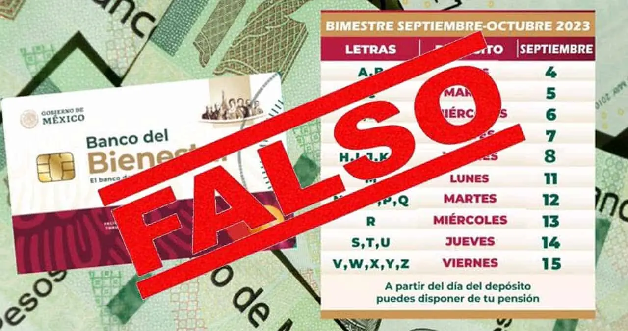 Pensión Bienestar: Calendario de pagos de septiembre es falso
