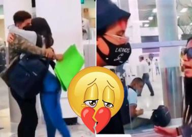 VIDEO | Descubre engaño de su novia en el aeropuerto: ella se encuentra con otro y lo "corta"