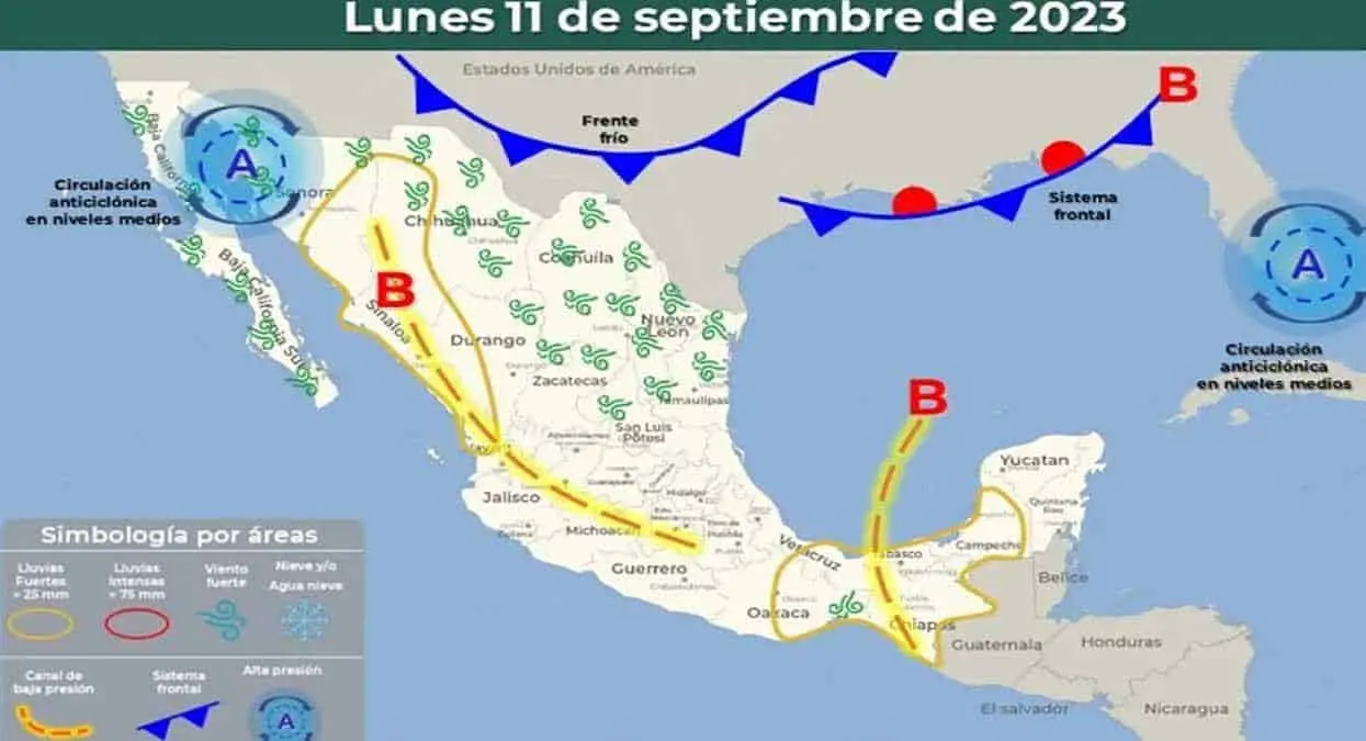 Nuevo frente frío entraría por el norte de México. Impactará estas zonas