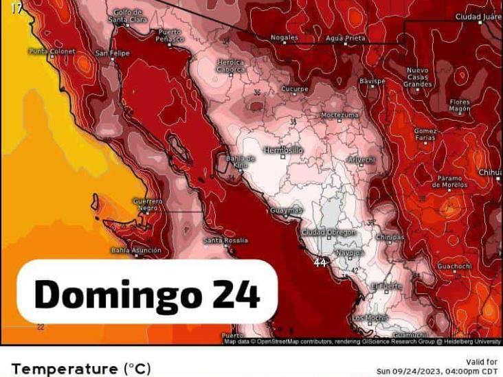 Clima Sonora: Pese a proximidad de frente frío continuará el calor Clima Sonora: Pese a proximidad de frente frío continuará el calor