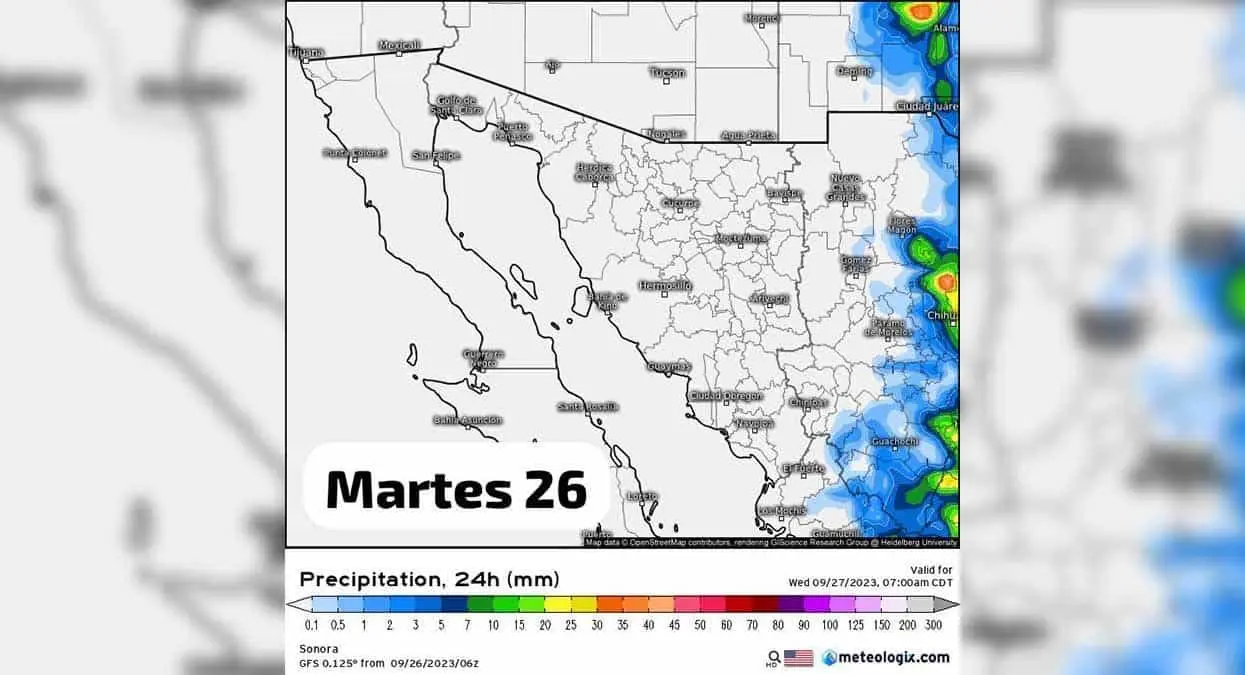 Clima en Sonora. Este es el pronóstico para hoy martes 26 de septiembre
