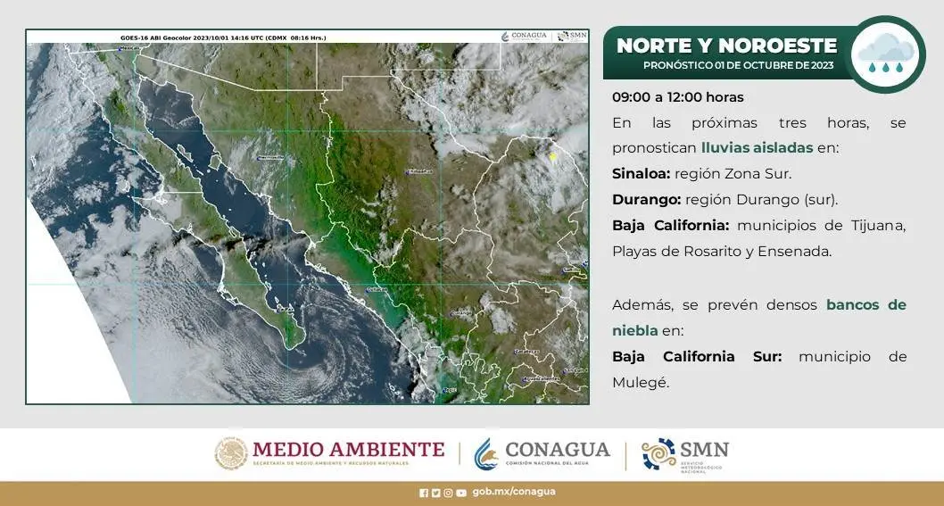 Clima México: frente frío 4 avanza este domingo 1 de octubre pero sigue el calor durante el día