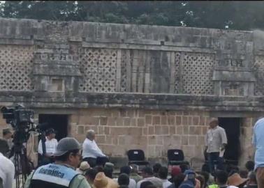 VIDEO | Se presenta corto circuito durante evento de AMLO en zona arqueológica de Yucatán