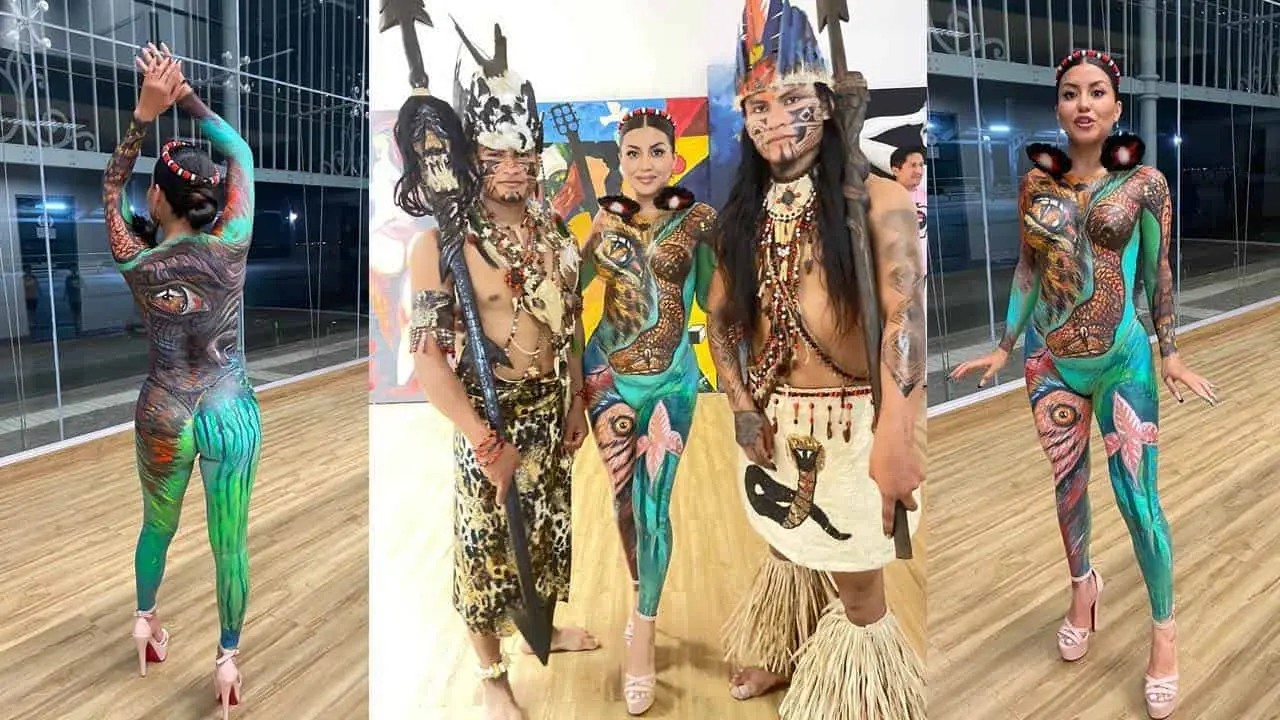 Expresan con body paint la riqueza cultural indígena