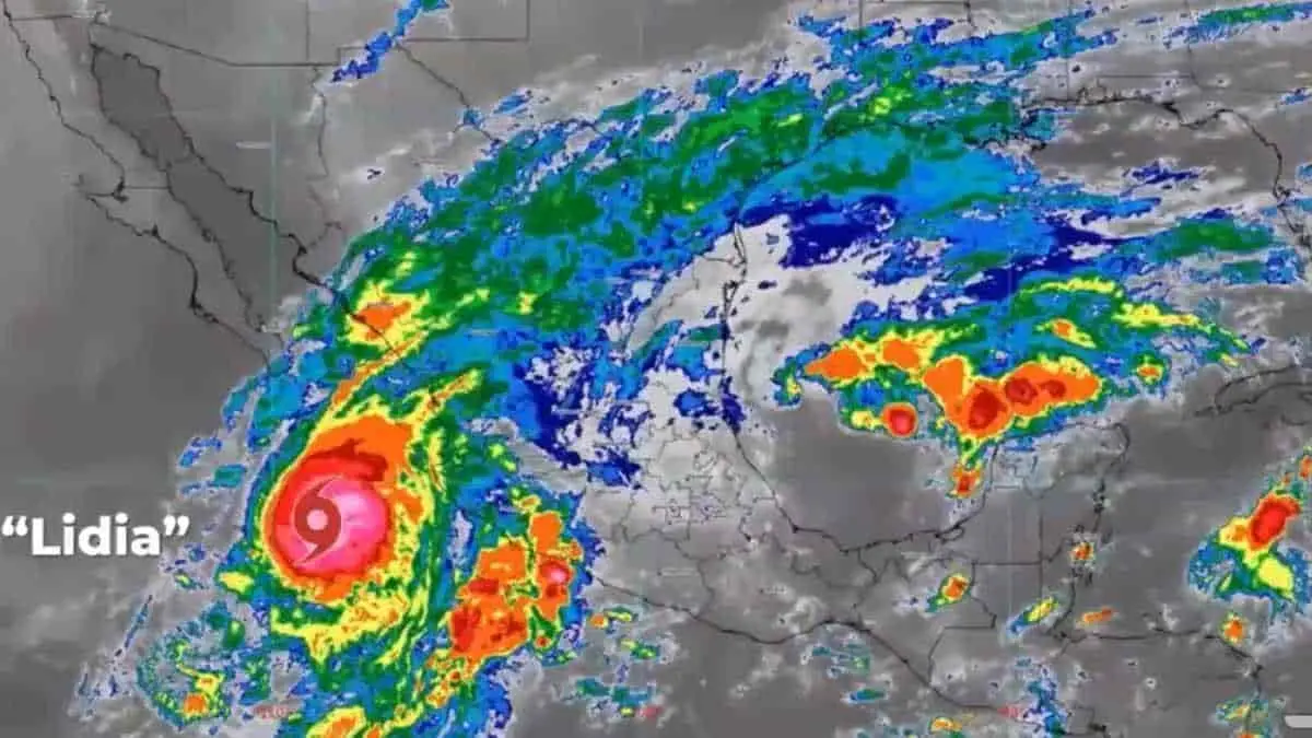 Huracán “Lidia” ya es categoría 3; ¿qué estados azotará en su trayectoria?