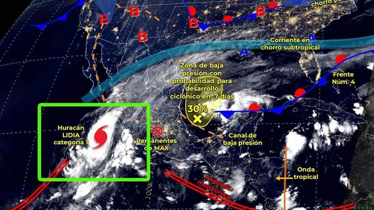 Huracán "Lidia" alcanza categoría 4; impactará Nayarit y Jalisco