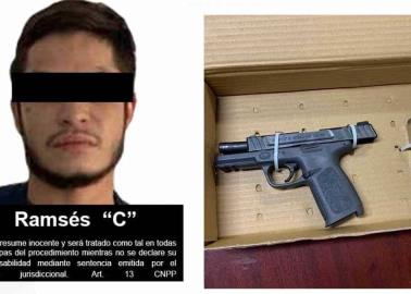 Detienen en Esperanza a sujeto con pistola y cartuchos para "cuerno de chivo"