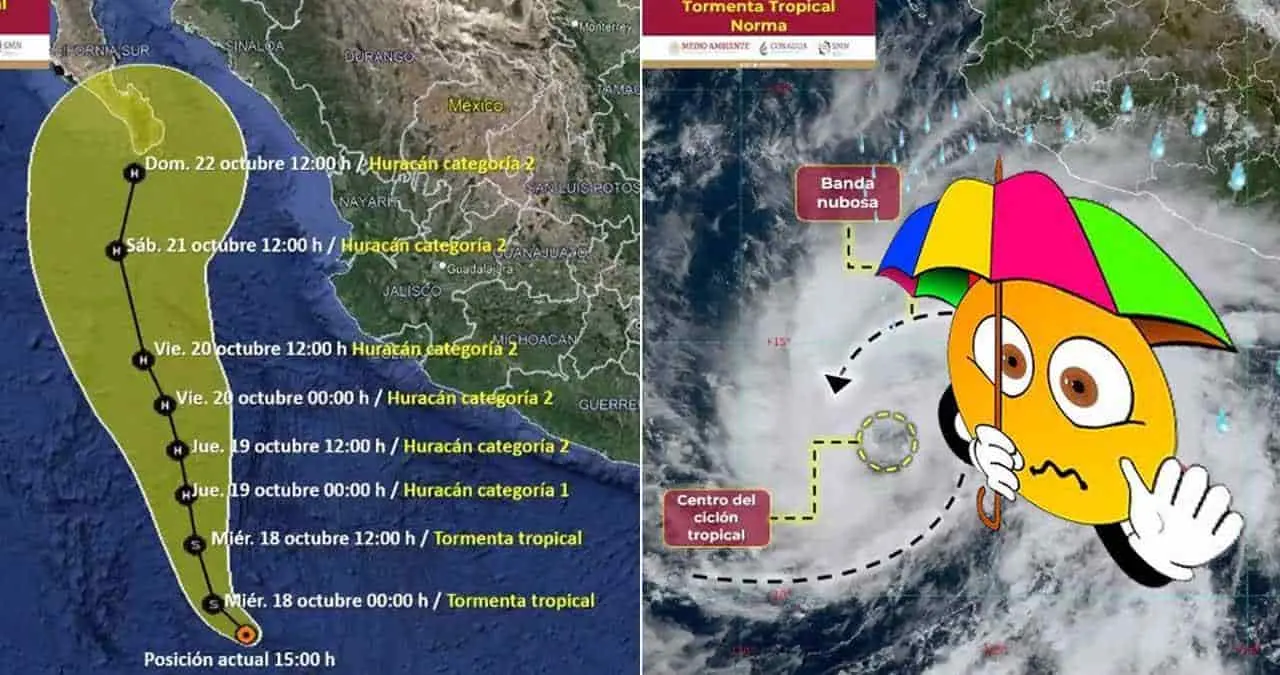 Tormenta tropical Norma podría convertirse en huracán e impactar  en México