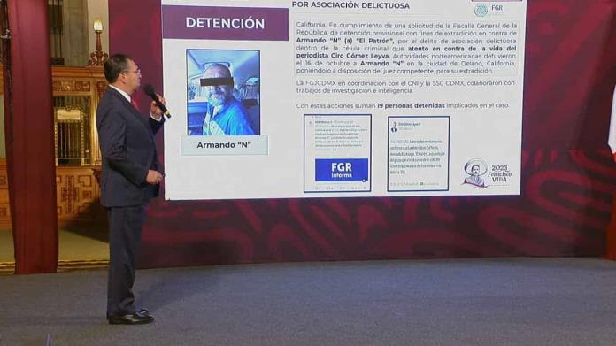 Detienen a “El Patrón”, presunto autor intelectual contra el periodista Ciro Gómez Leyva Detienen a “El Patrón”, presunto autor intelectual contra el periodista Ciro Gómez Leyva