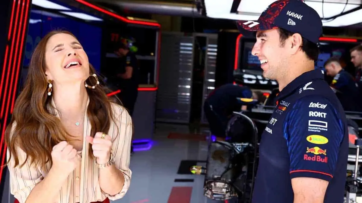 ¡La más feliz!: Drew Barrymore estalla de emoción al conocer a "Checo" Pérez