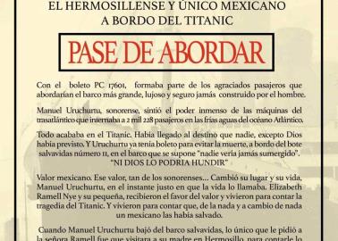 Manual Uruchurtu, el único sonorense que iba a bordo del Titanic, fue reconocido en Bahía de Kino 
