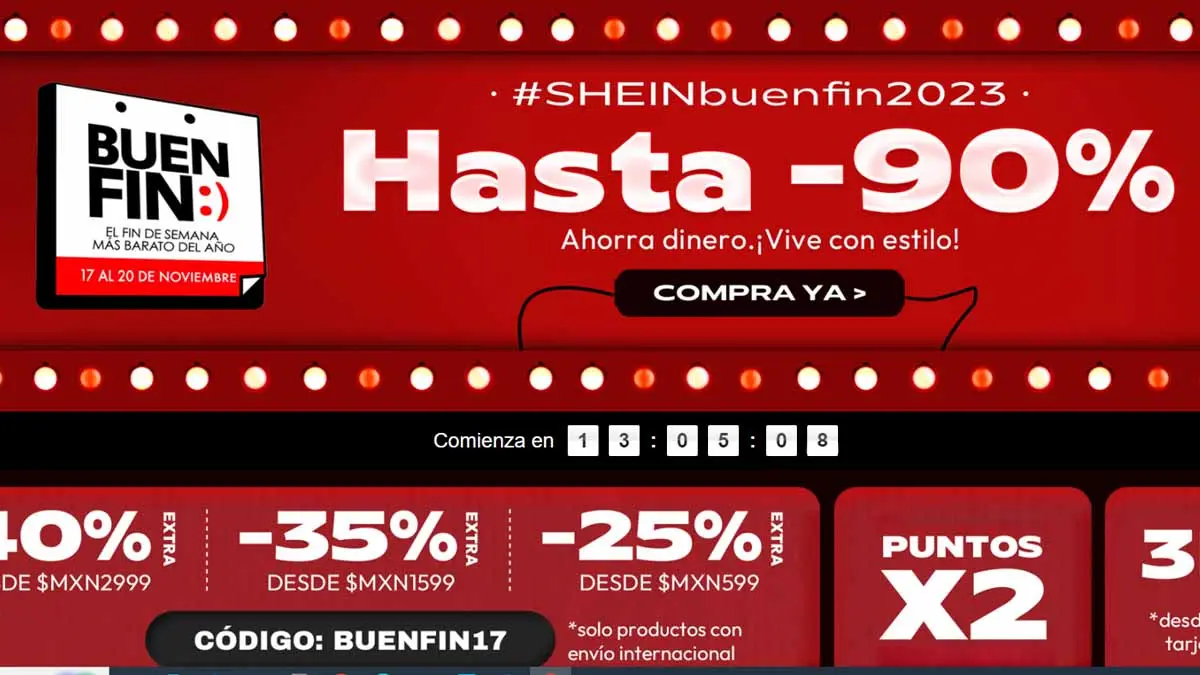 Buen Fin 2023: Shein tiene descuentos hasta de un 90 por ciento