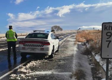 Protección Civil cierra tramo carretero Janos-Agua Prieta por nevada