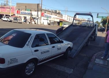 Sacan de circulación a taxis en Ciudad Obregón