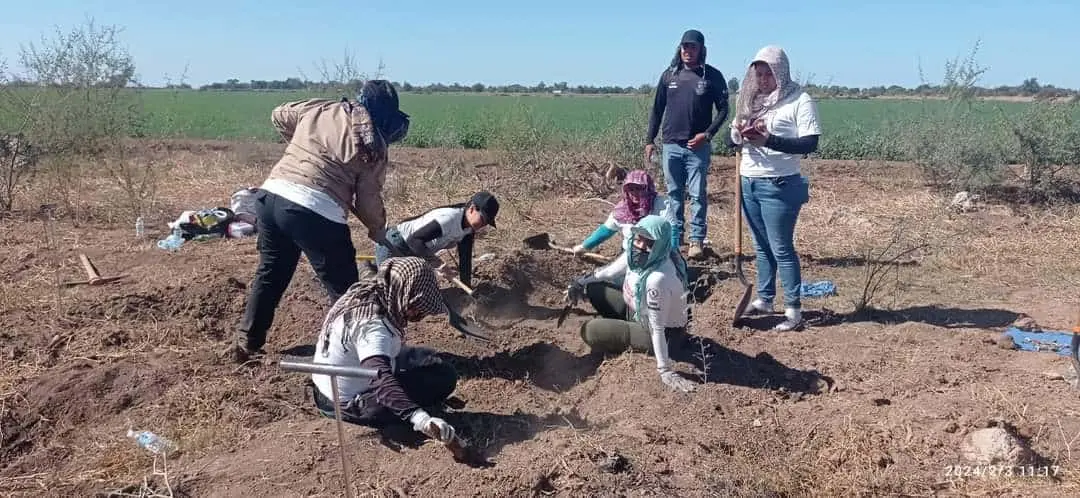 Guerreras Buscadoras de Cajeme localizan una osamenta en el Valle del Yaqui