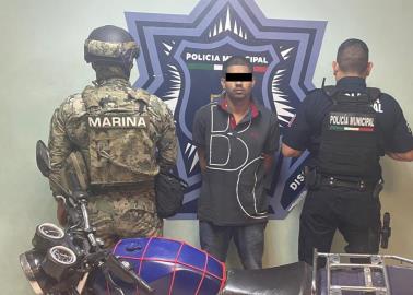 Detienen a sujeto con motocicleta robada en Cajeme