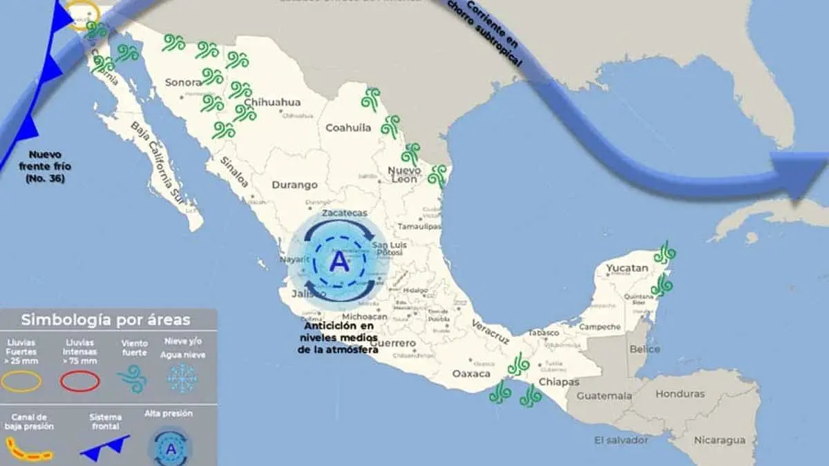 Clima en Sonora: Frente frío 36 llega a la entidad con lluvias y rachas de viento