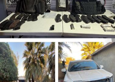 En Pótam aseguran armamento y camioneta