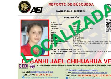 Localizan con vida a Debanhi Jael, adolescente reportada como desaparecida en Nuevo León Localizan con vida a Debanhi Jael, adolescente reportada como desaparecida en Nuevo León