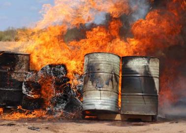 Autoridades destruyen narcóticos decomisados en Hermosillo Sonora