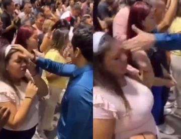 VIDEO: Pastor y mujer pelean en pleno servicio religioso y se viralizan