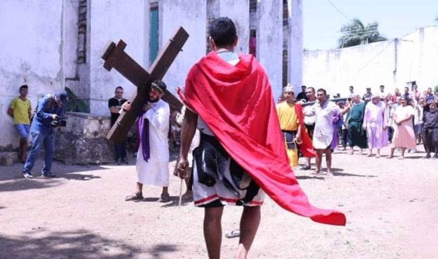 Semana Santa: Viven la Pasión de Cristo en Cereso con representación del Viacrusis