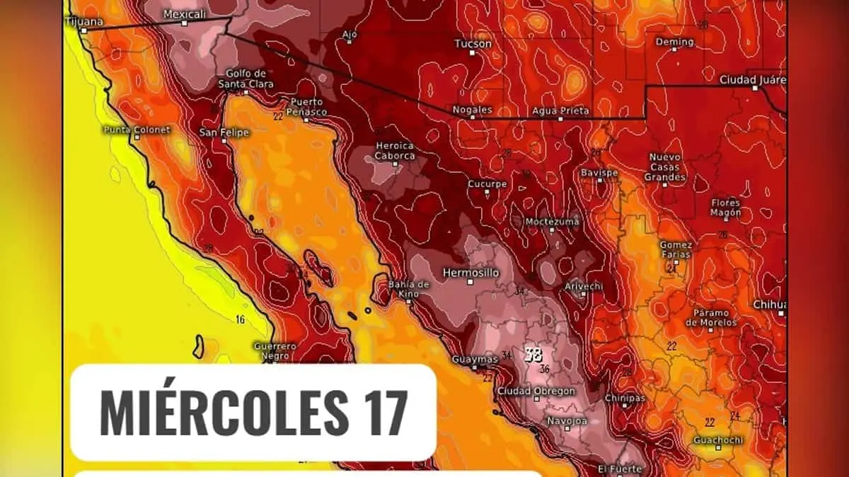 Clima en Sonora: Calor sigue azotando al estado; estas son las temperaturas para hoy