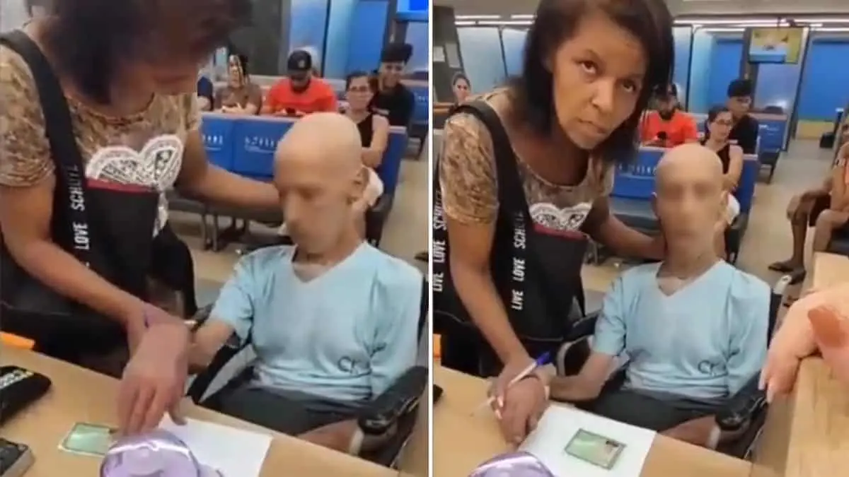 VIDEO | Mujer lleva el cadáver de su tío para cobrar un dinero en banco