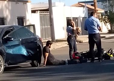 En Cajeme motociclista termina en el hospital tras participar en choque