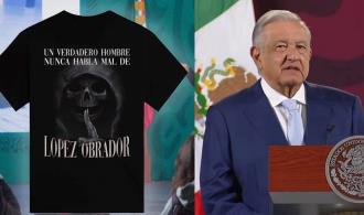 "Se llama libertad religiosa": AMLO opina sobre camiseta de la Santa Muerte en su apoyo