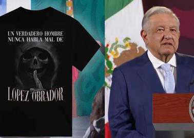 "Se llama libertad religiosa": AMLO opina sobre camiseta de la Santa Muerte en su apoyo