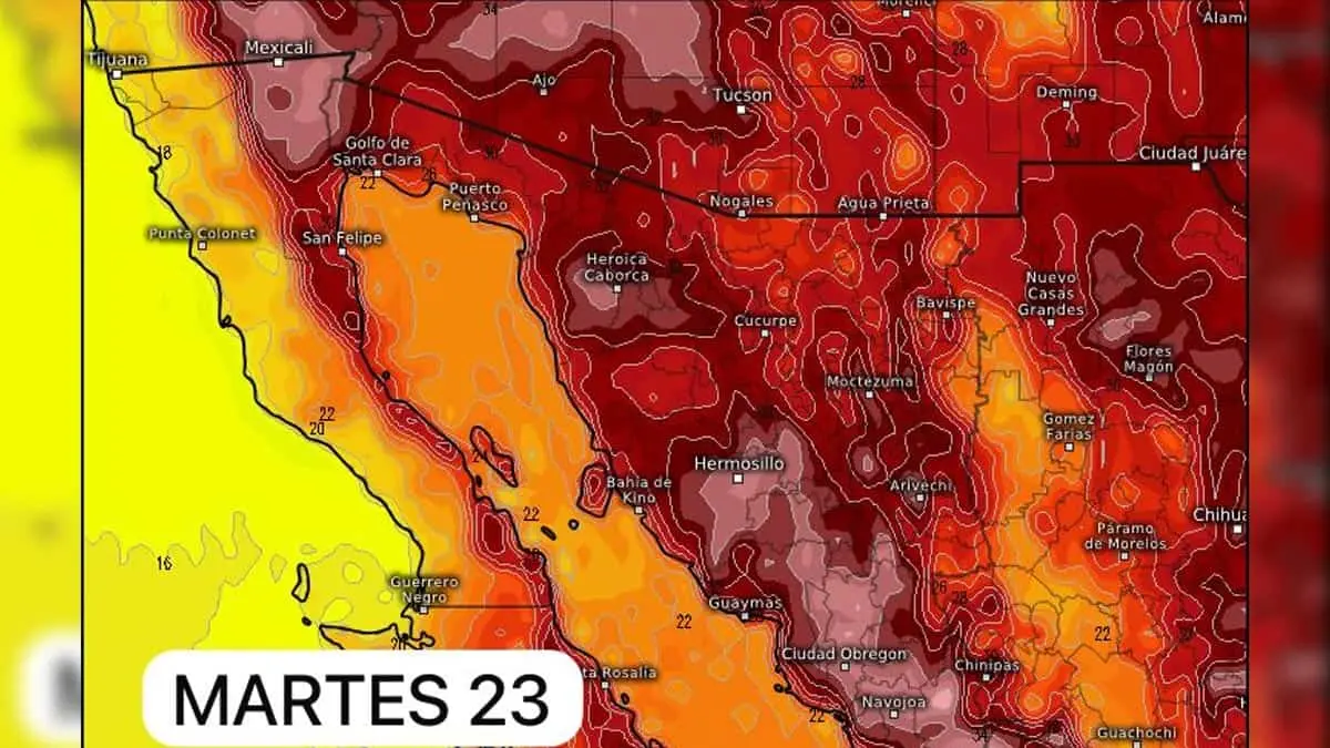 Clima en Sonora: Prevalece ambiente caluroso, con temperaturas de hasta 40 grados