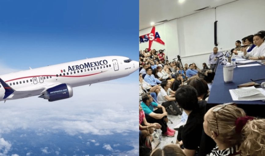 Sobrecargos de Aeroméxico emplazan a huelga; rechazan propuesta salarial del 2.6%