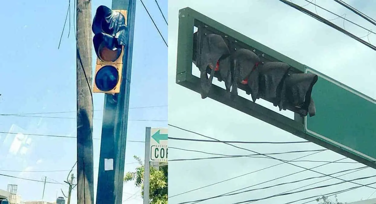 ¿Fue por el calor? Semáforos derretidos en México se vuelven viral